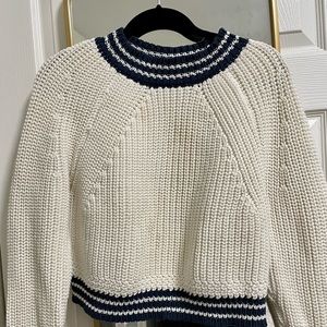 Milly white cropped fisherman sweater size L